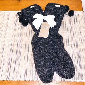{UGG} Pom Pom Fleece Lined Sock Nightfall NWT